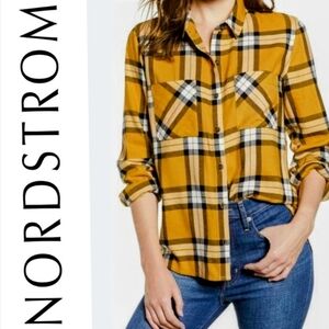 BP. Nordstrom Flanel Plaid Button Up Shirt